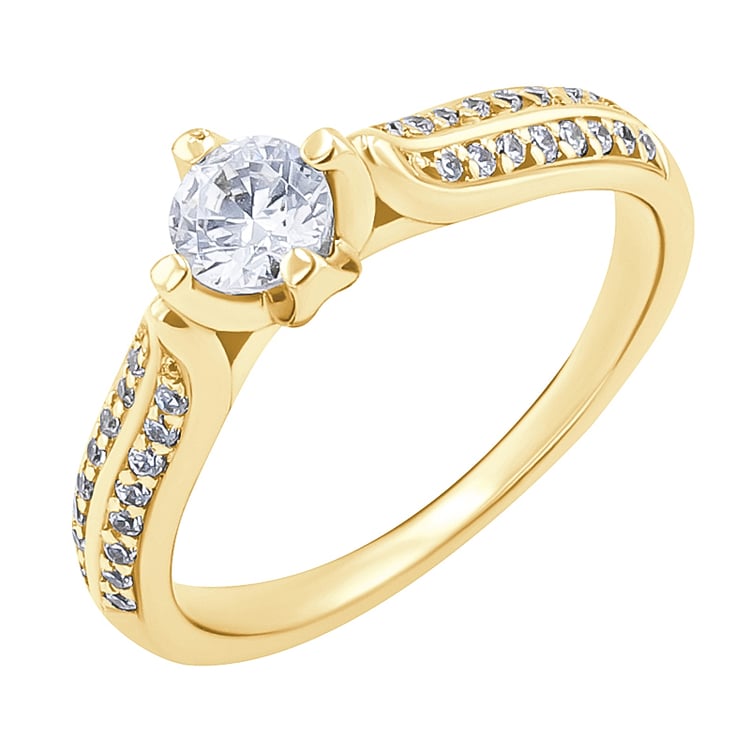 Zásnubní prsten s moissanitem a lab-grown diamanty Katynie 132528