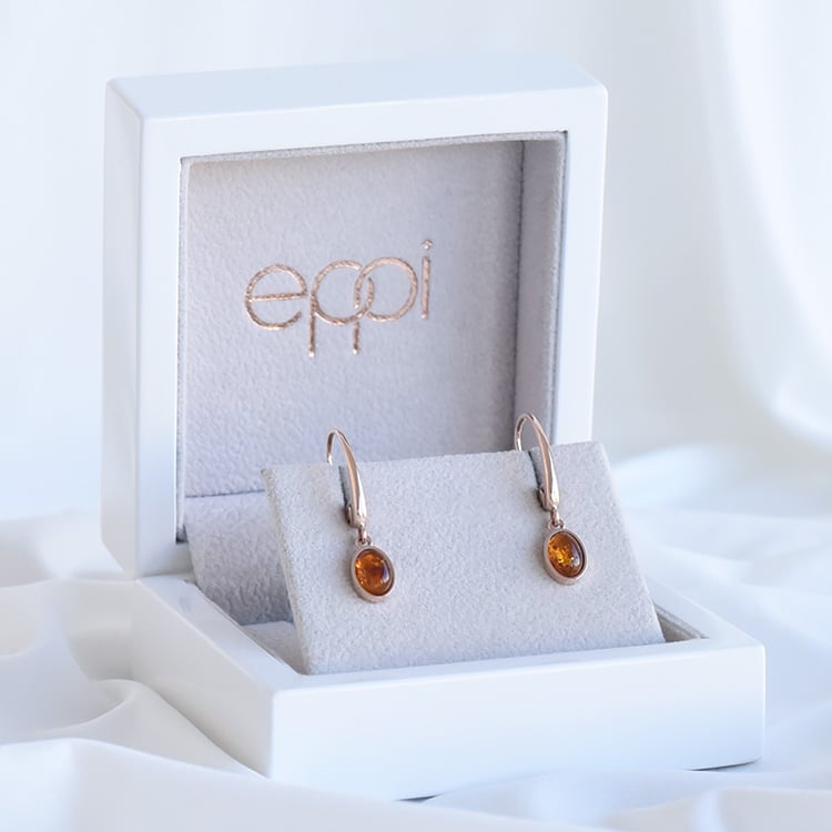 Jantarové zlaté náušnice 93573