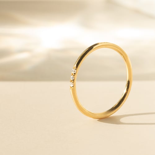 Prsten se třemi lab-grown diamanty Sia