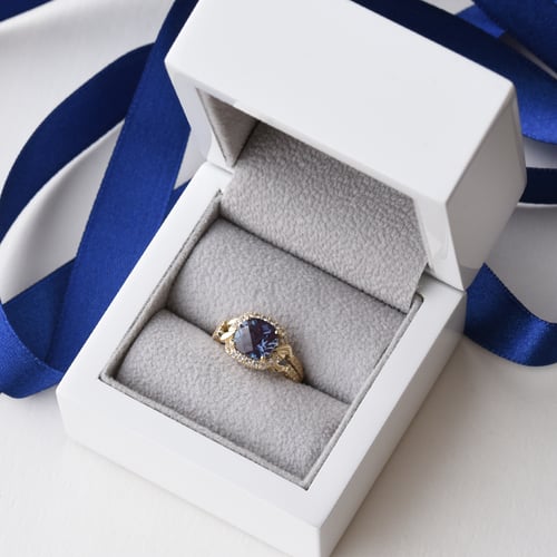 Prsten s alexandritem a lab-grown diamanty Odran
