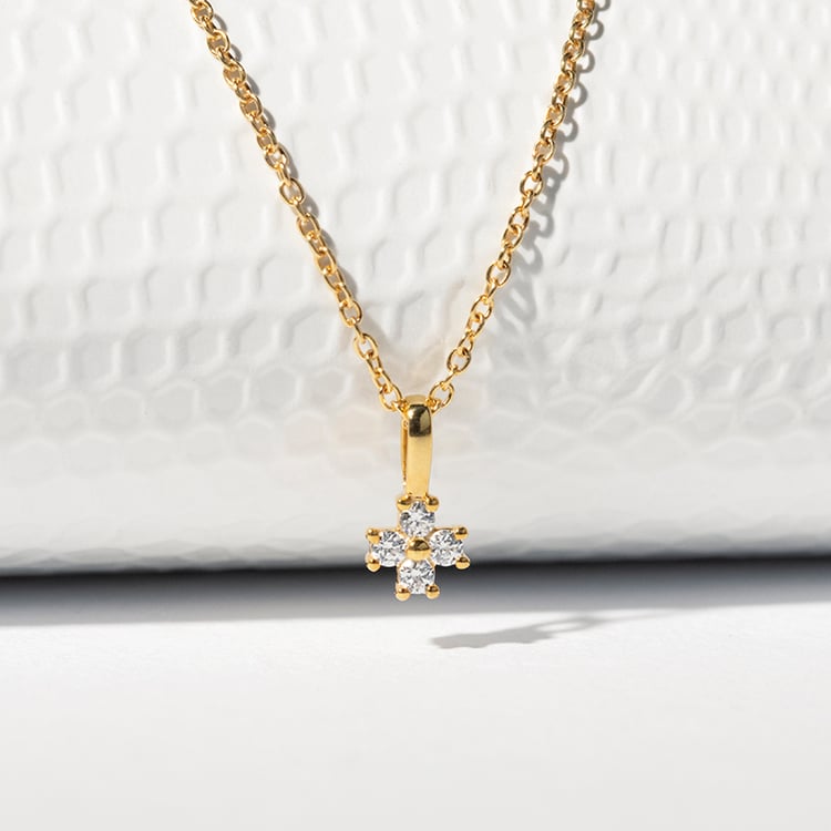 Přívěsek ve tvaru květiny s lab-grown diamanty Lars 113052