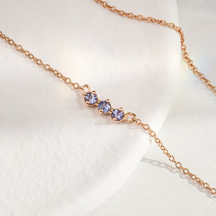 Minimalistický náhrdelník s tanzanity Kiah 156736