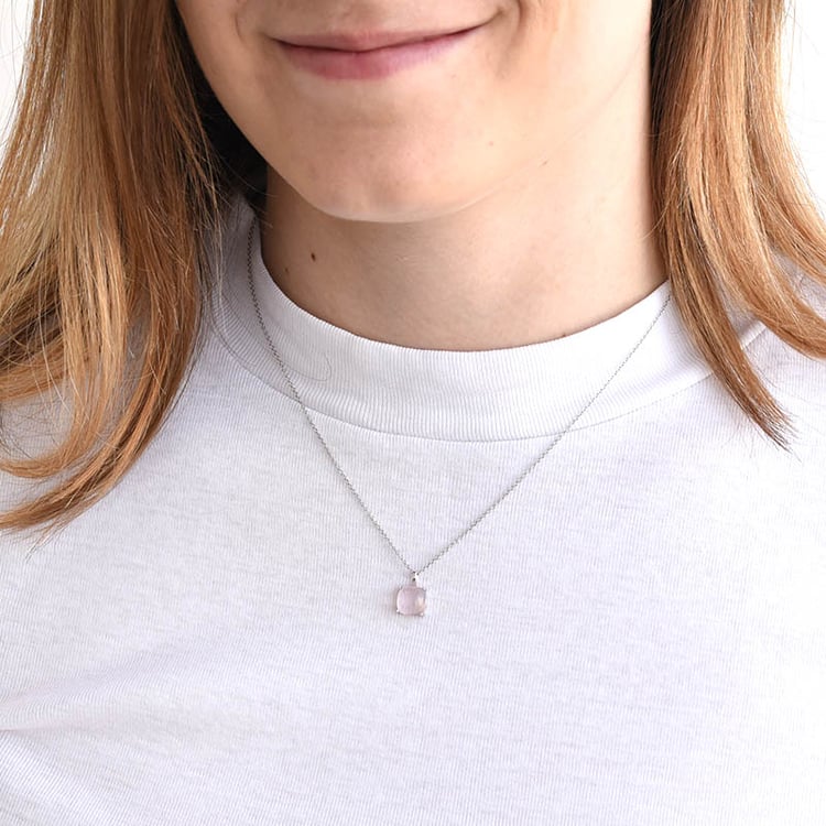 Přívěsek s růžovým quartzem ze zlata 81361