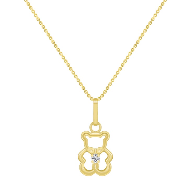 Zlatá dětský náhrdelník s medvídkem