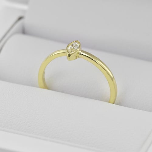 Zlatý zásnubní set prstenů s marquise certifikovaným diamantem Eliwa