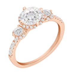 Zlatý zásnubní prsten s moissanity a lab-grown diamanty Wirk