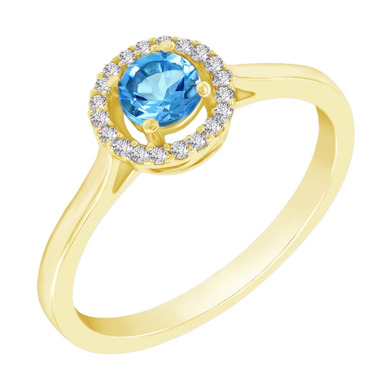 Halo prsten s topazem 48362