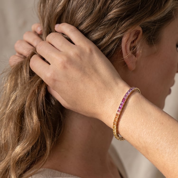 Elegantní stříbrný náramek se safíry Kyril 166763