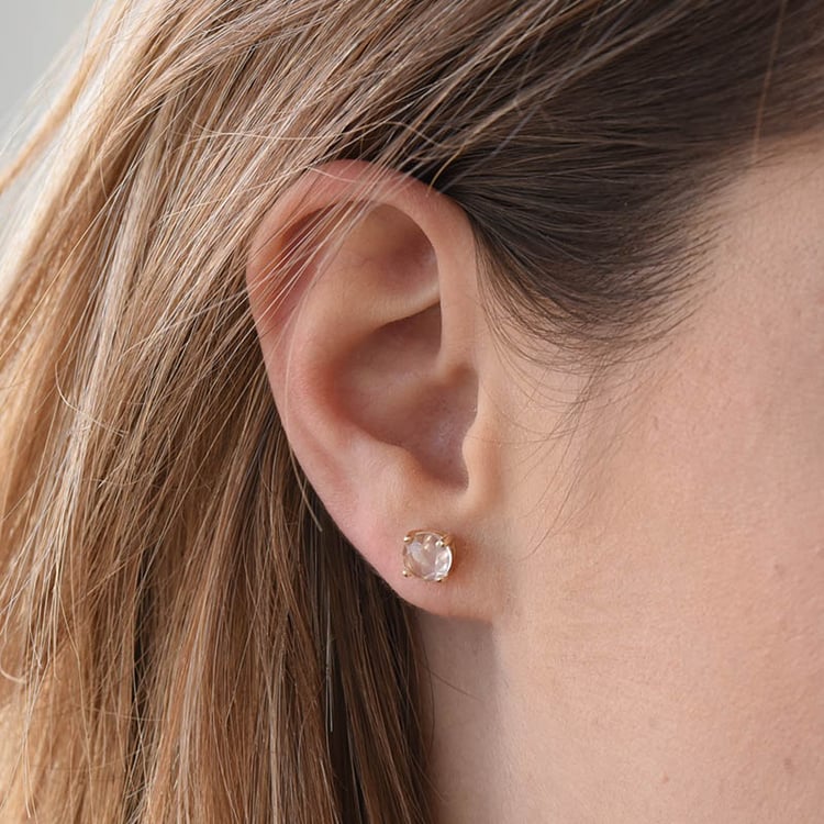 Zlaté náušnice s růženíny 79942