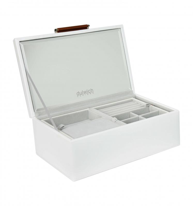 Šperkovnice s vnitřním zrcátkem bílá Vilnius