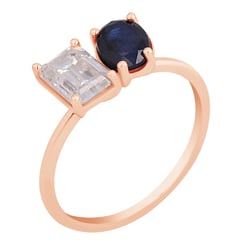 Zásnubní prsten Toi et Moi se safírem a moissanitem Hartley