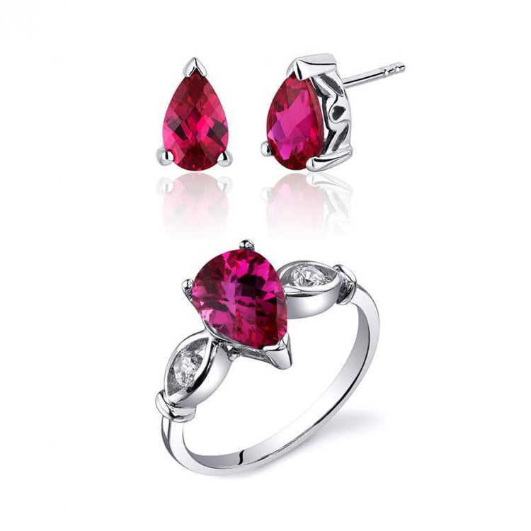 Stříbrná rubínová kolekce Ivette