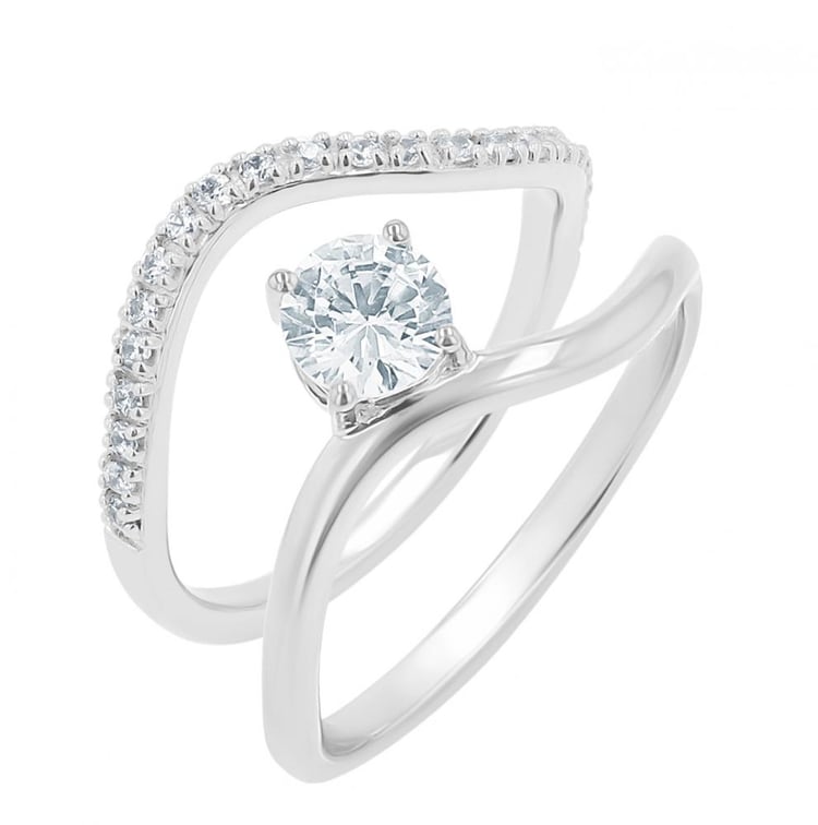 Romantický zásnubní set atypických prstýnků s diamanty