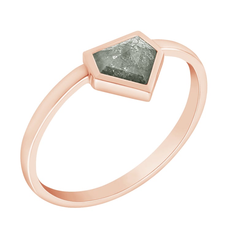 Prsten z růžového zlata s diamantem