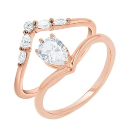 Romantický zásnubní set atypických prstýnků s diamanty Leah