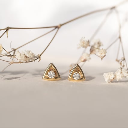 Trojúhelníkové náušnice 2v1 s lab-grown diamanty Macie