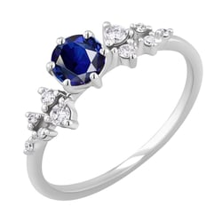 Zásnubní prsten se safírem a diamanty Olha