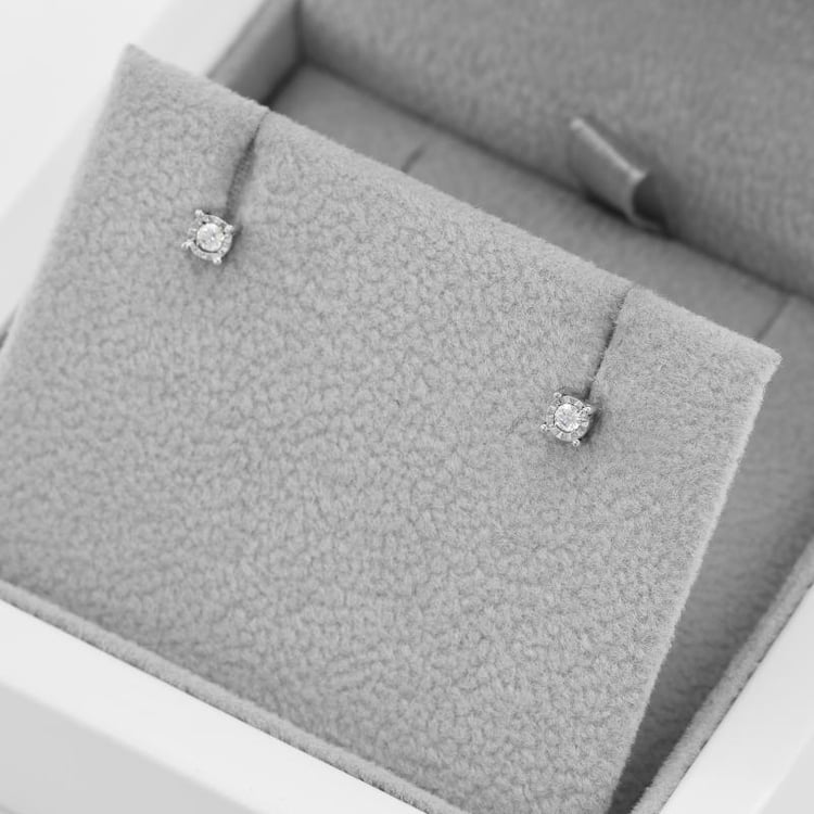 Jednoduché náušnice s diamanty 50524