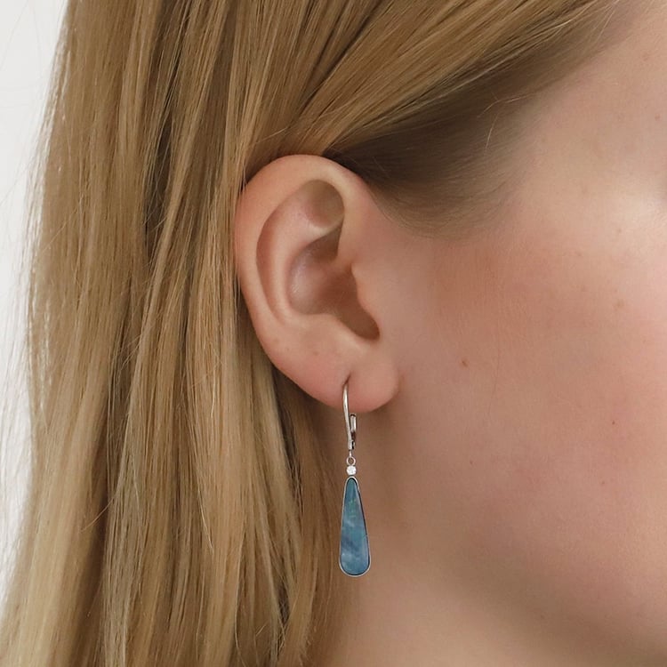 Visací náušnice s modrými opály 107000