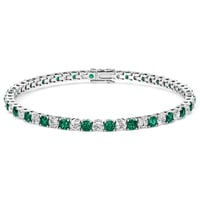 Tenisový náramek s lab-grown smaragdy a diamanty Vekic