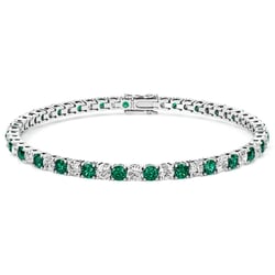 Tenisový náramek s lab-grown smaragdy a diamanty Vekic