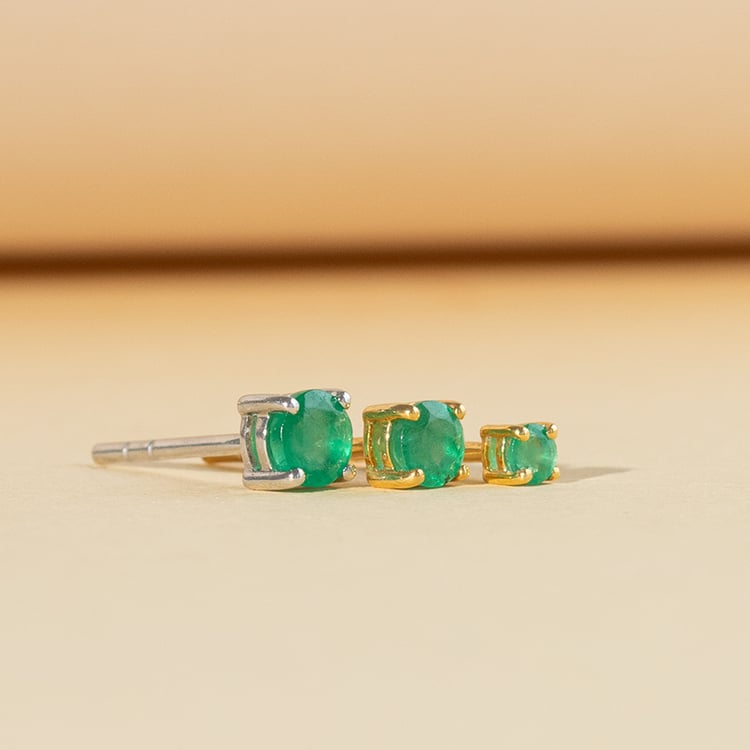 Stříbrné náušnice se smaragdy s výběrem velikosti Franci 120759