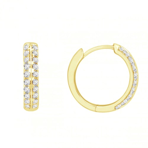 Zlaté kruhové náušnice s diamanty Minu