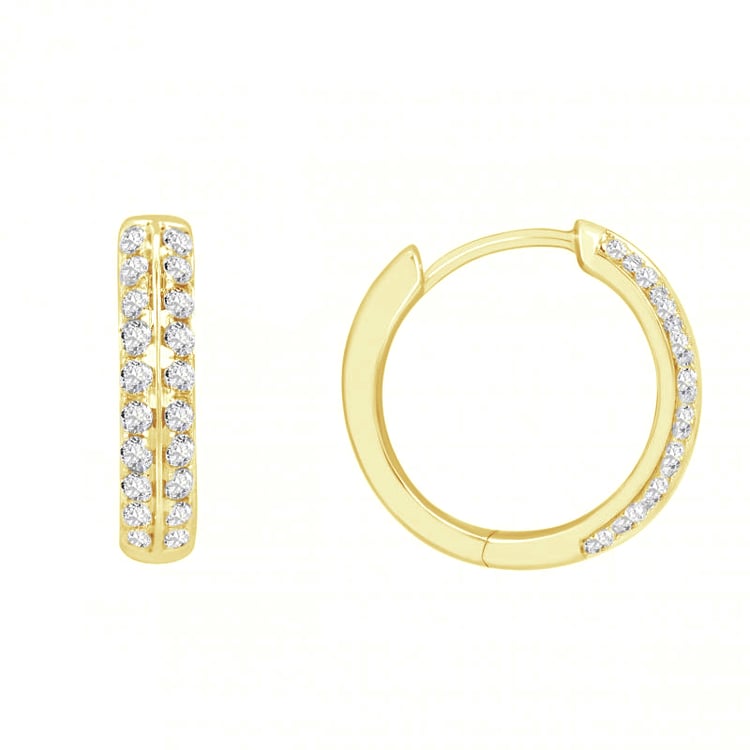 Zlaté kruhové náušnice s diamanty 79592