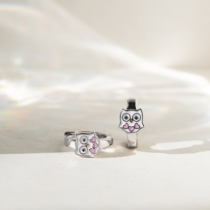 Stříbrné dětské náušnice se sovičkami Owl