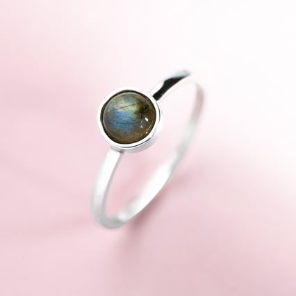 Zlatý minimalistický prsten s labradoritem Stowy
