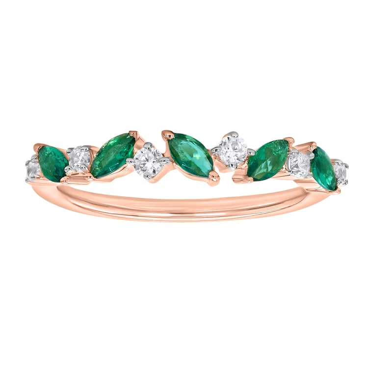 Half-eternity prsten ze zlata se zelenými smaragdy Zubin 165262