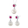 Stříbrná kolekce perlových šperků s lab-grown rubíny Jasna