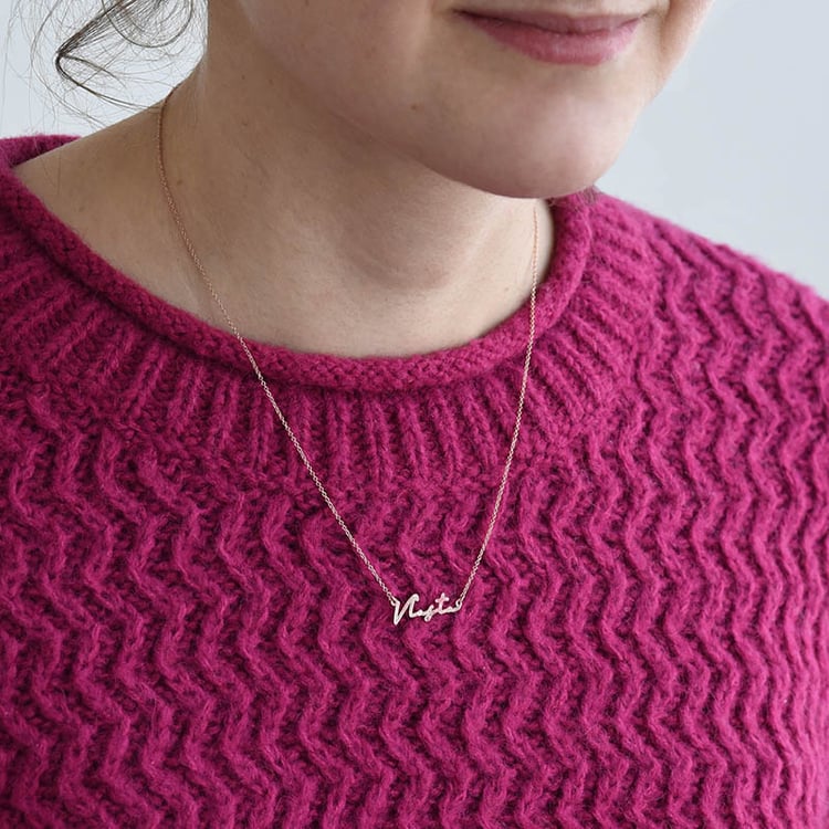 Náhrdelník se jménem a diamantem z růžového zlata 78465