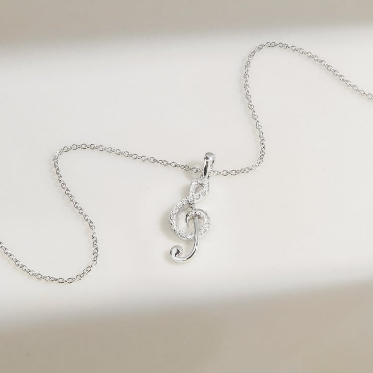 Zlatý přívěsek s lab-grown diamantem ve tvaru houslového klíče 164930