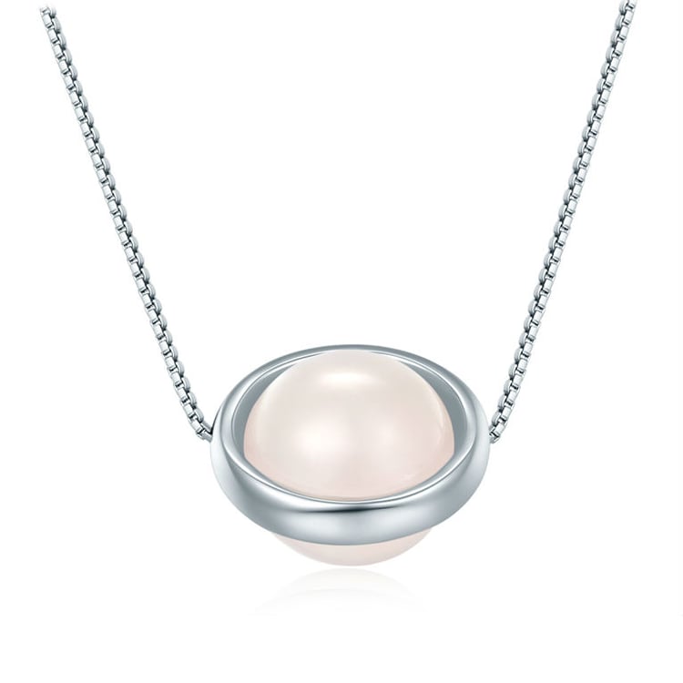 Přívěsek ze stříbra s růžovým quartzem Marylen