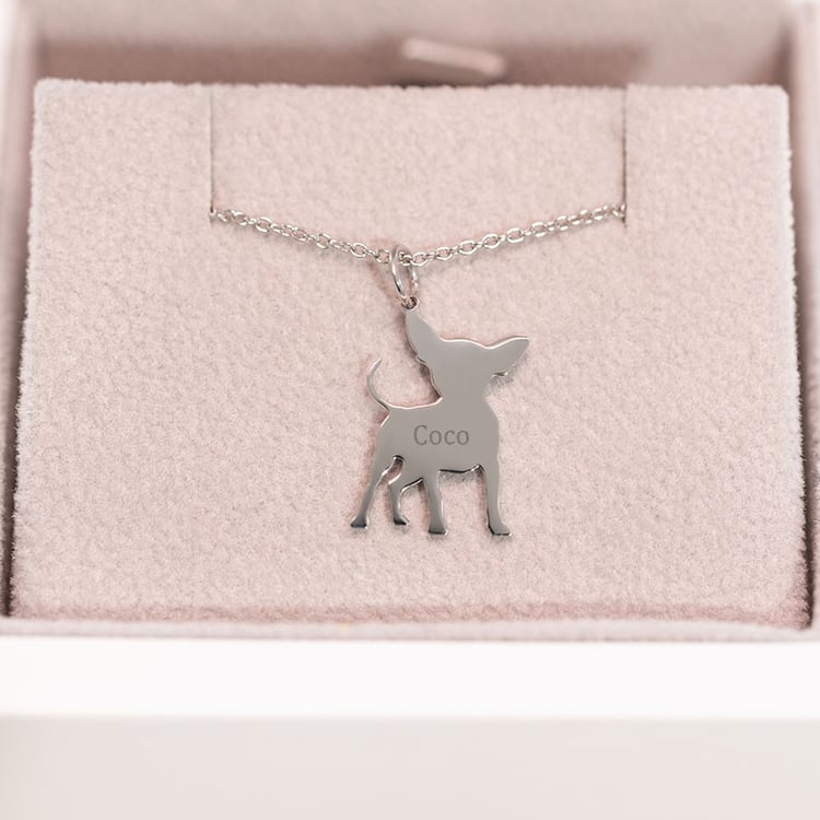 Přívěsek ve tvaru psa s gravírem Chihuahua 98948