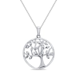 Stříbrný strom života s lab-grown diamanty Eudora