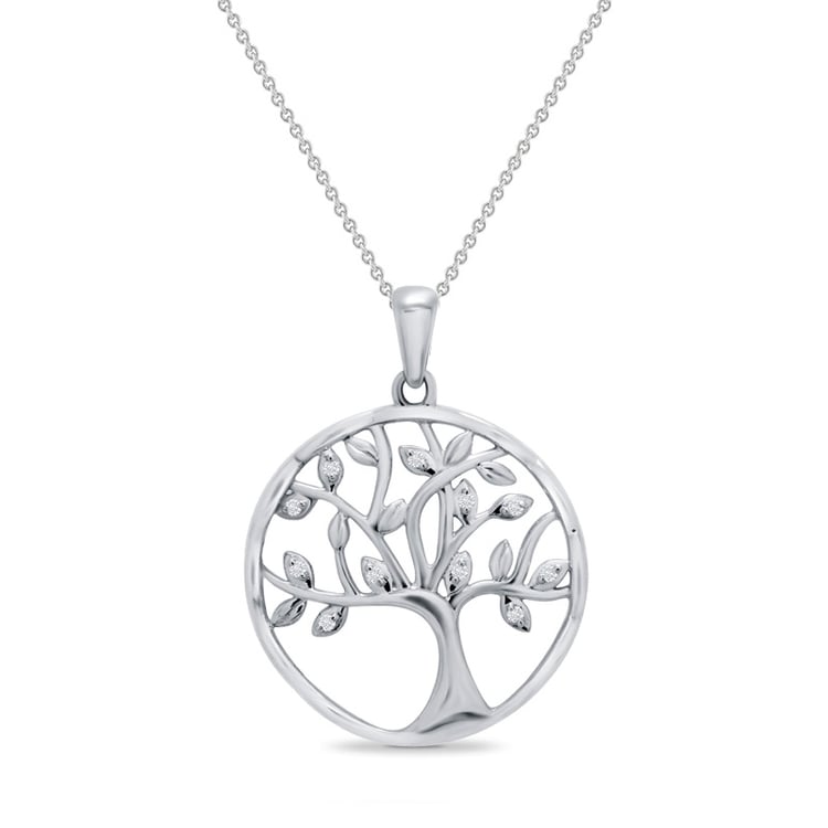 Stříbrný strom života s lab-grown diamanty Eudora