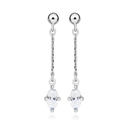 Zlaté visací náušnice s bílým topazem Maritza