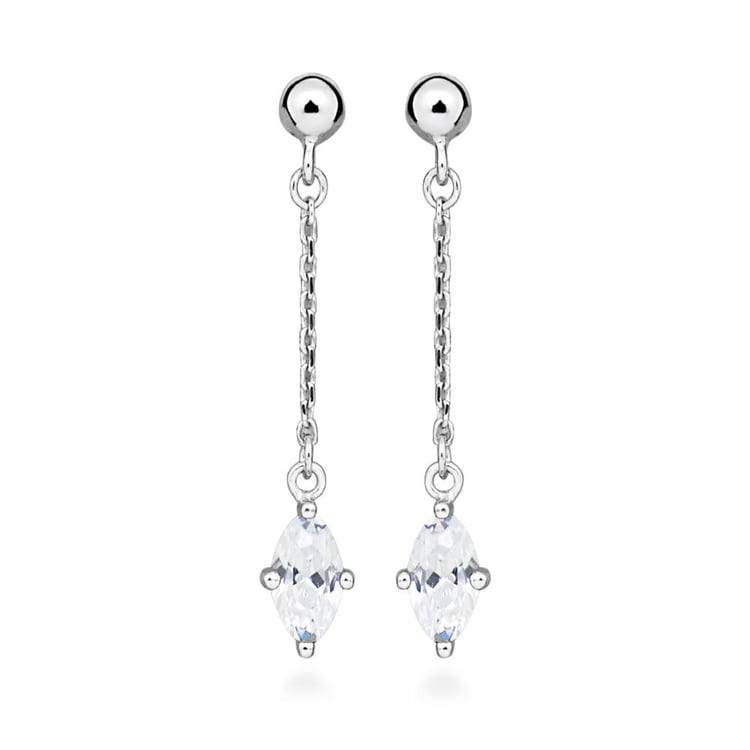 Zlaté visací náušnice s bílým topazem Maritza 162169