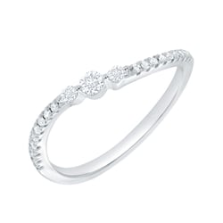 Zvlněný zlatý prsten s lab-grown diamanty Mikael