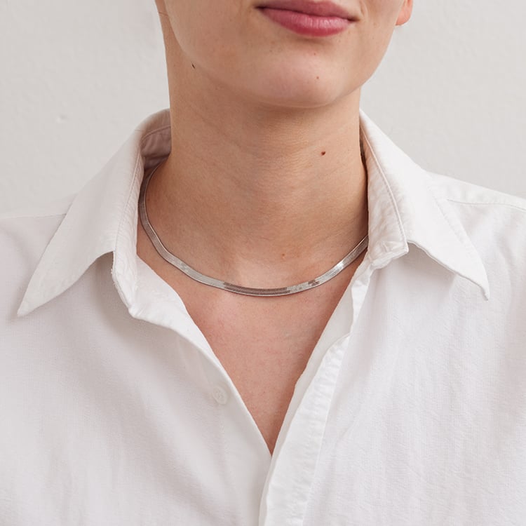 Herringbone plochý řetízek 45 cm ze stříbra 129907