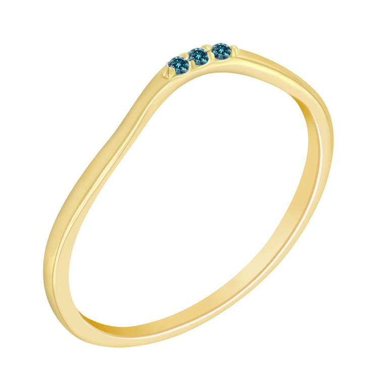 Prsten se třemi modrými diamanty 72876