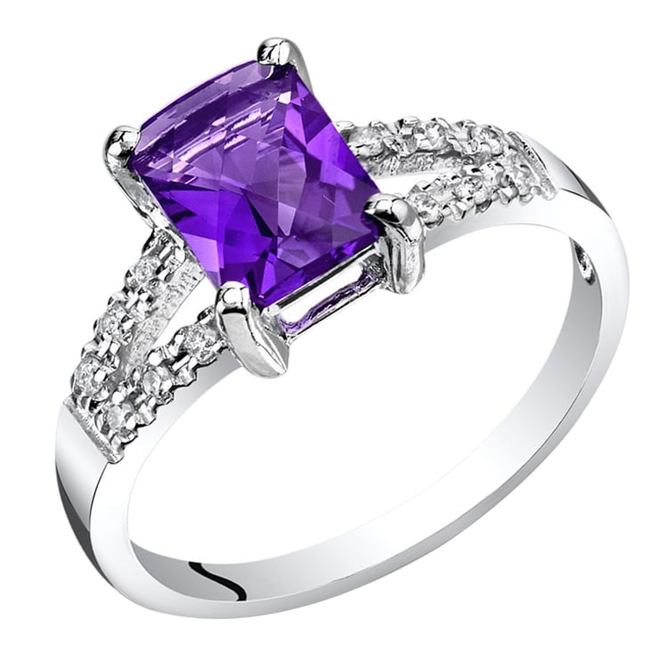 Zlatý prsten s ametystem a diamanty Radulf