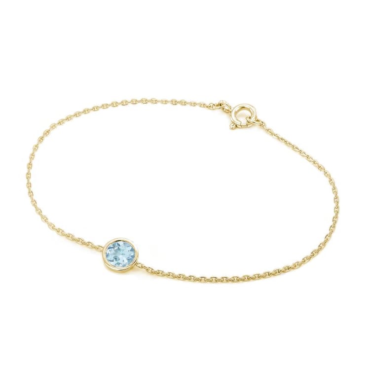 Zlatý náramek s round akvamarínem 19702