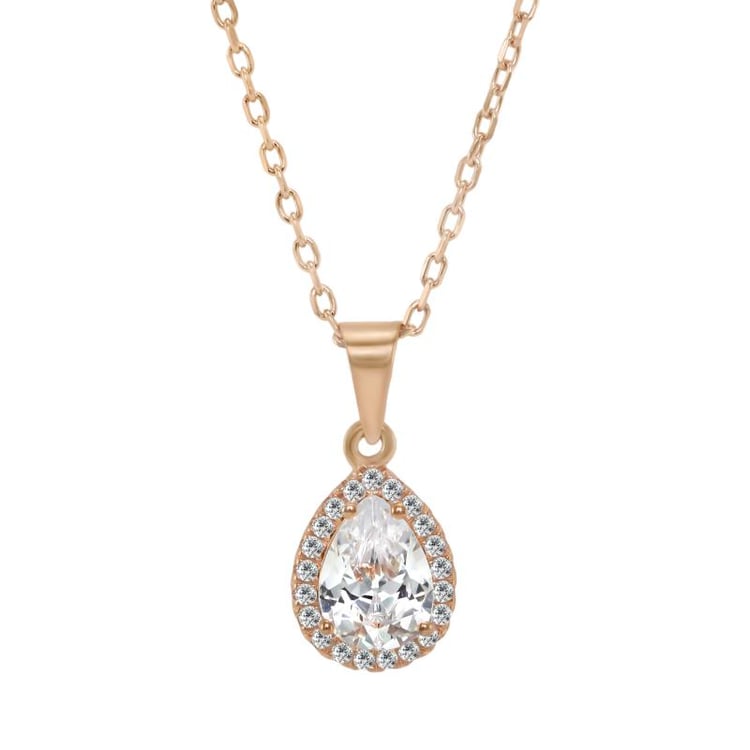 Stříbrný pozlacený náhrdelník s kubickými zirkony