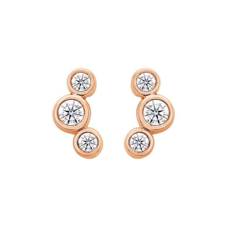 Moderní stříbrné náušnice s kulatými lab-grown diamanty Ebba 160183