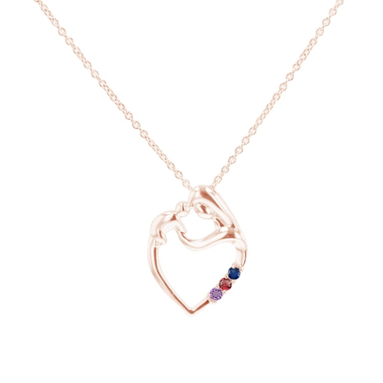 Stříbrný přívěsek matka a dítě s drahokamy dle vašeho výběru Eisa 119992