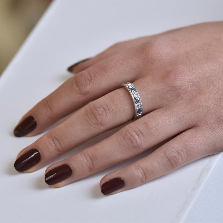 Londýnské topazy ve stříbrném eternity prstenu 31432