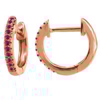 Elegantní kruhové náušnice s rubíny Gomati